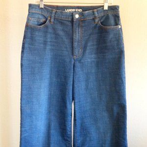 Land's End Women's Indigo Wide Leg Jeans Size 14